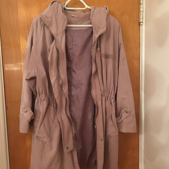 Manteau parka mauve à capuche - Purple hooded parka coat - Picture 1 of 4
